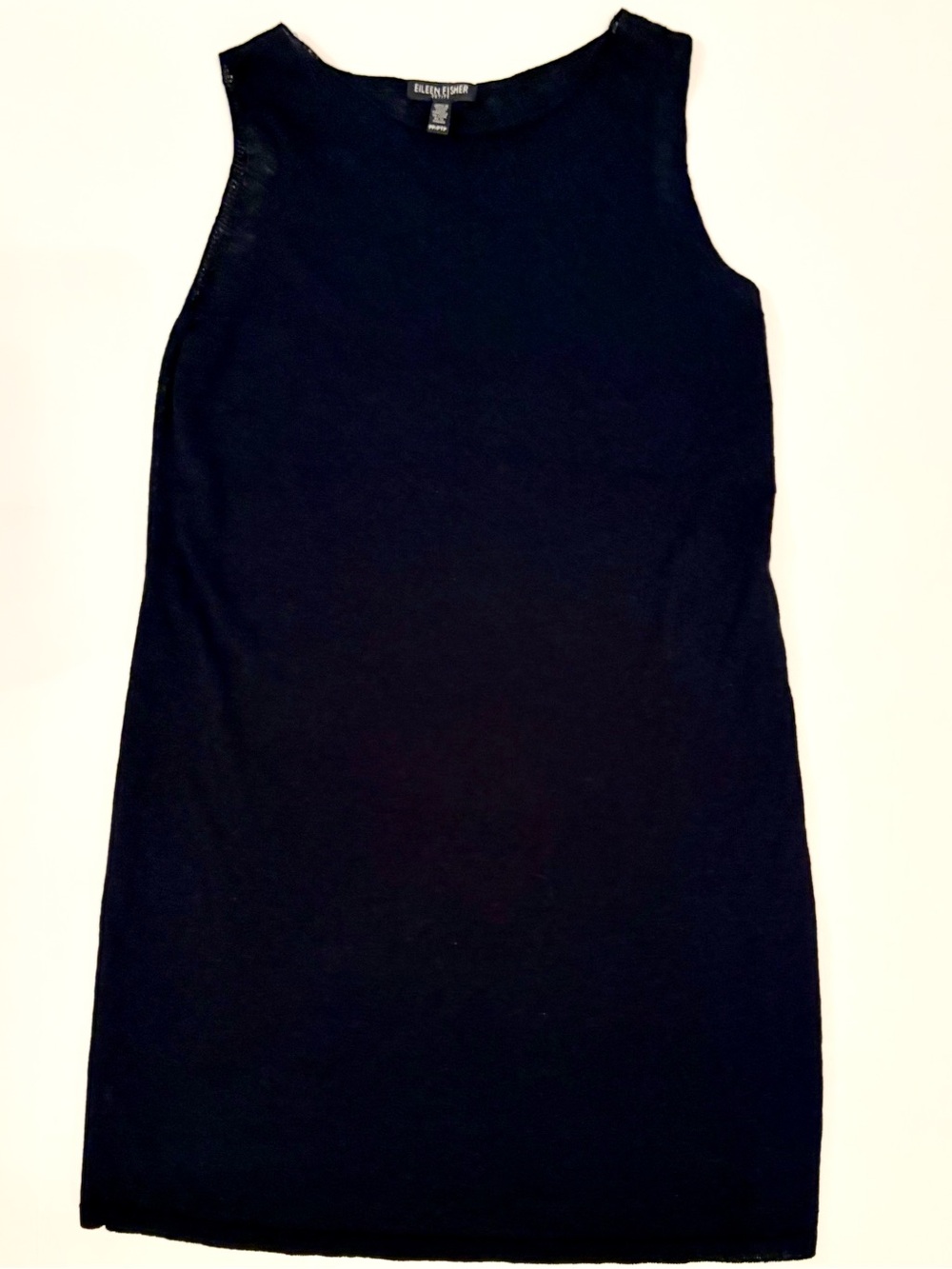Eileen Fisher Petite PP 100% Wool Tank Top Sleeveless Tunic Dress Black